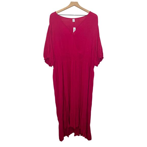 OLD NAVY NWT Women's PLUS XXL TALL Empire Waist Pink Tangiers Gauze Maxi Dress - Picture 1 of 13